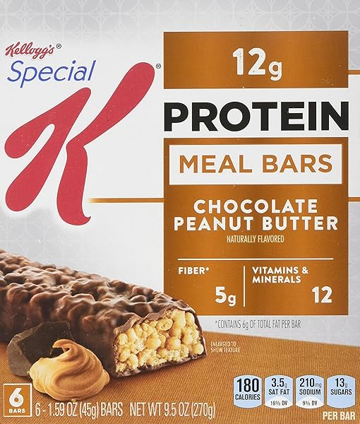KELLOGG’S SPECIAL K PROTEIN MEAL BARS, 12G PROTEIN, MEAL REPLACEMENT, CHOCOLATE PEANUT BUTTER, 9.5OZ BOX (6 BARS)