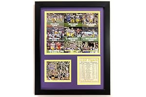 LEGENDS NEVER DIE 2019 LSU Tigers CFP National Champions - Wins Versus Ranked Opponents Perfect Season - Framed 12"x15" Double Matted Photos