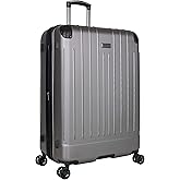 Kenneth Cole Reaction Flying Axis 28" Hardside Expandable 8-Wheel Spinner Check-Size Luggage, Silver