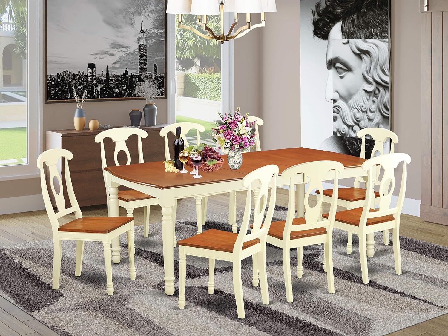 Amazoncom 9 Pc Dining Room Set Table And 8 Dining Chairs Furniture Decor