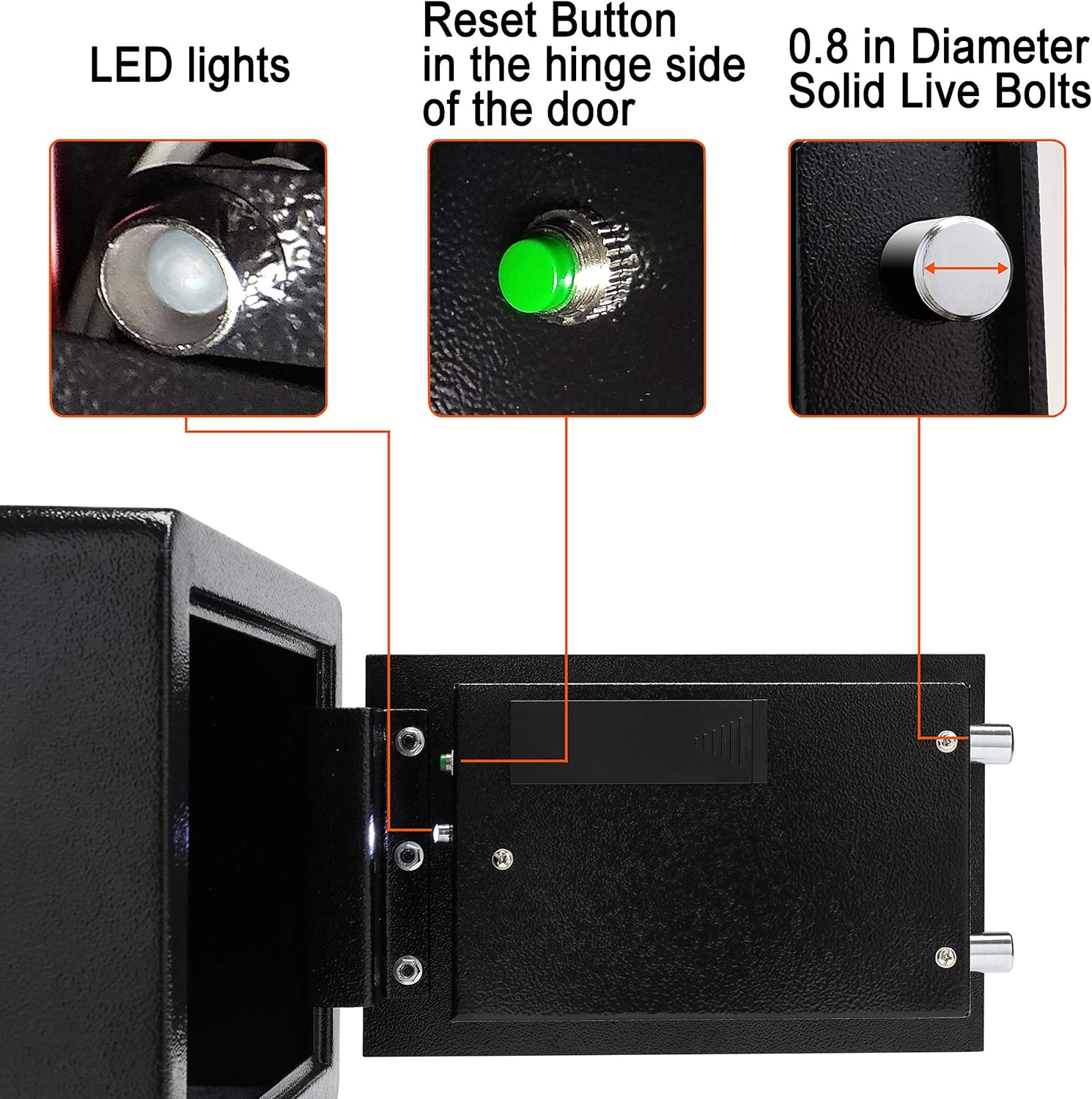 TIGERKING Digital Security Safe Box for Home Black 1-Cubic-Feet - - 