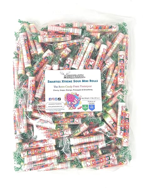 SMARTIES XTREME SOUR CANDY, 2 POUND BULK BAG