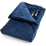 Convenient Gadgets & Gifts USB Heated Shawl and Lap Blanket - Blue Color - USB Heated Throw Perfect Alternative to an Office Desk Heater