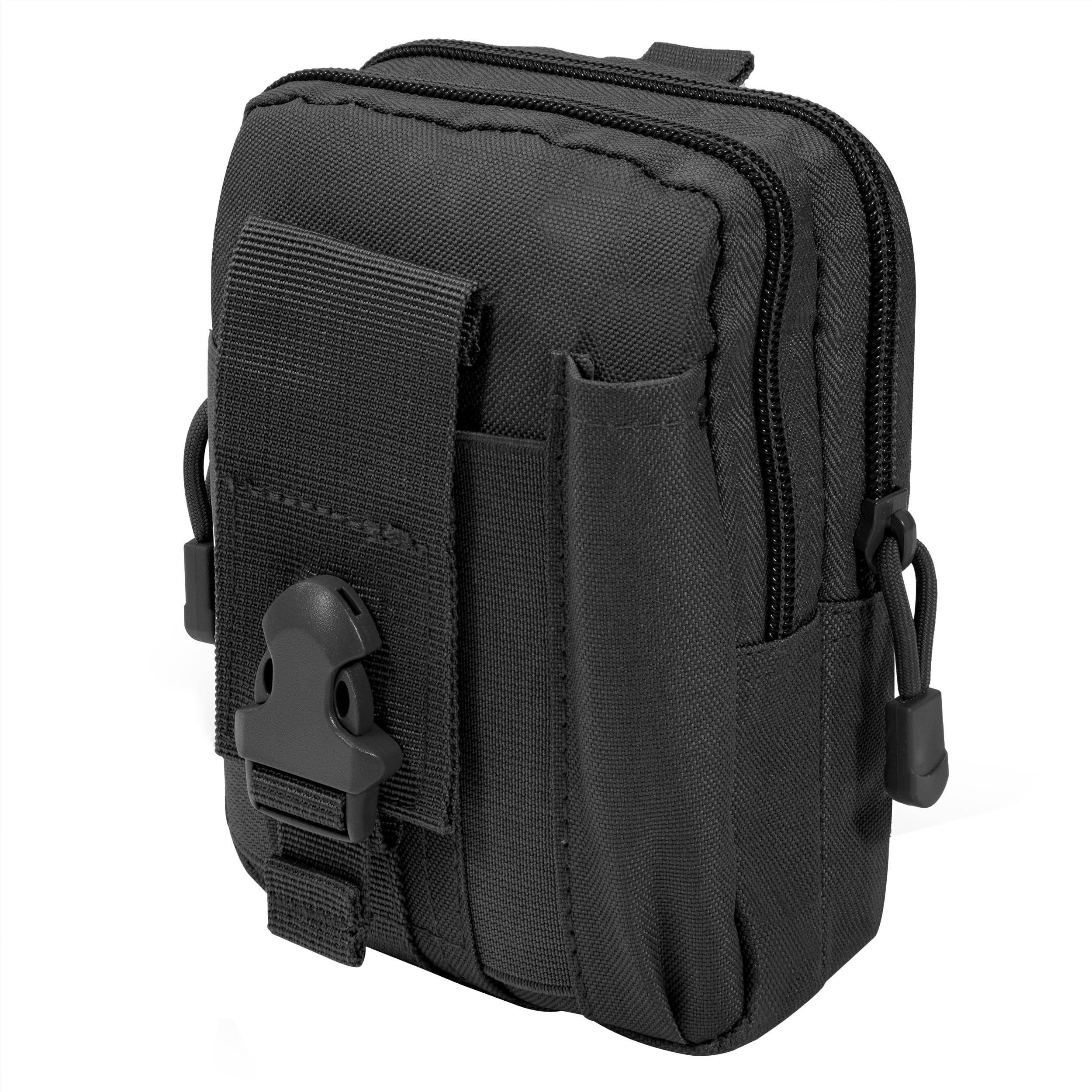 AYMQC Tactical Molle Pouch Compact EDC Utility Gadget Belt Pouch Multipurpose Waist Bag Outdoor Fanny Packs for Hiking Camping Cycling Running Fishing (Black)