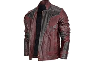 Decent Fashion Mens Distressed Red Maroon Leather Jacket