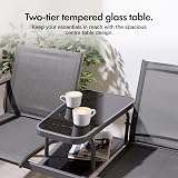 VonHaus Paris Love Seat Grey 2 Seater Textilene Patio Set Garden view 4