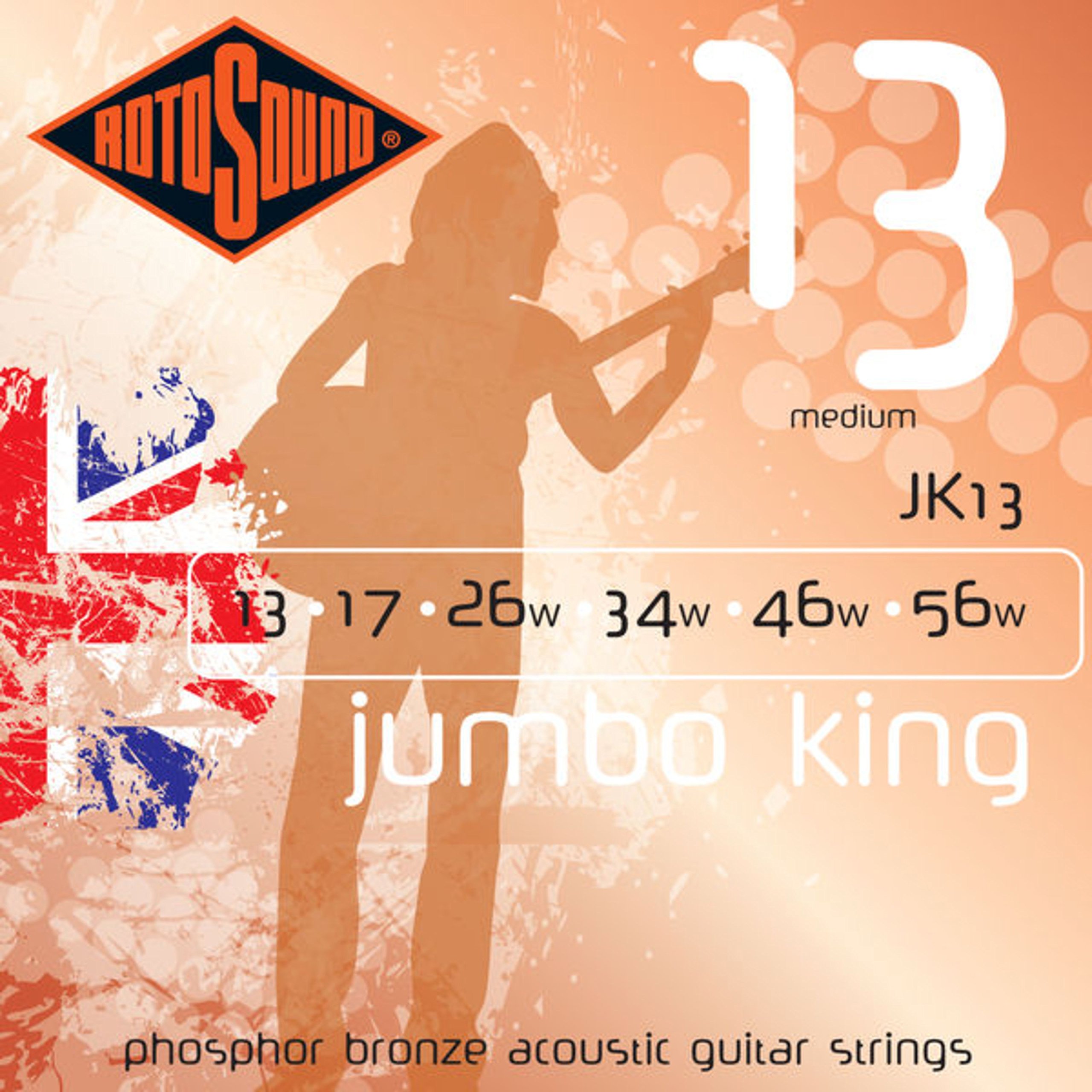 Rotosound Strings for Acoustic Guitar JUMBO KING 6-str. JK13 Medium 13-56 — image 1