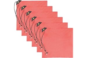Starry 6Pack 18.5x18inch Safety Flags for Trucks Mesh Construction Bright Red Flag for Truck Loads with Bungee Cords Durable 