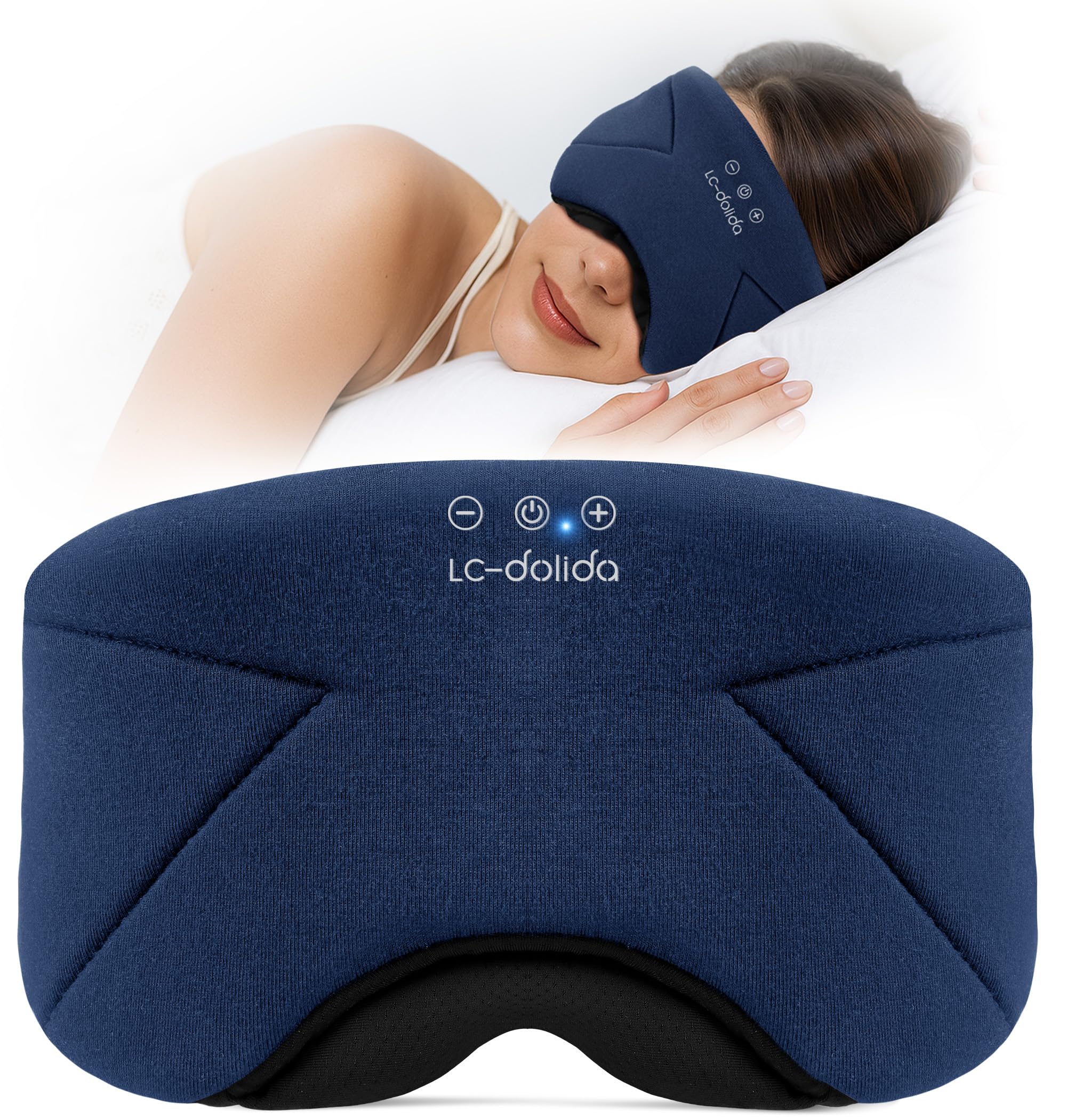 Photo 1 of Sleep Mask with Headphones Bluetooth 5.4, LC-dolida Wireless Music Eye Mask for Sleeping Headphones with Soft Bamboo Cotton Cooling Breathable,Ultra-Thin Stereo Speaker for Side Sleepers