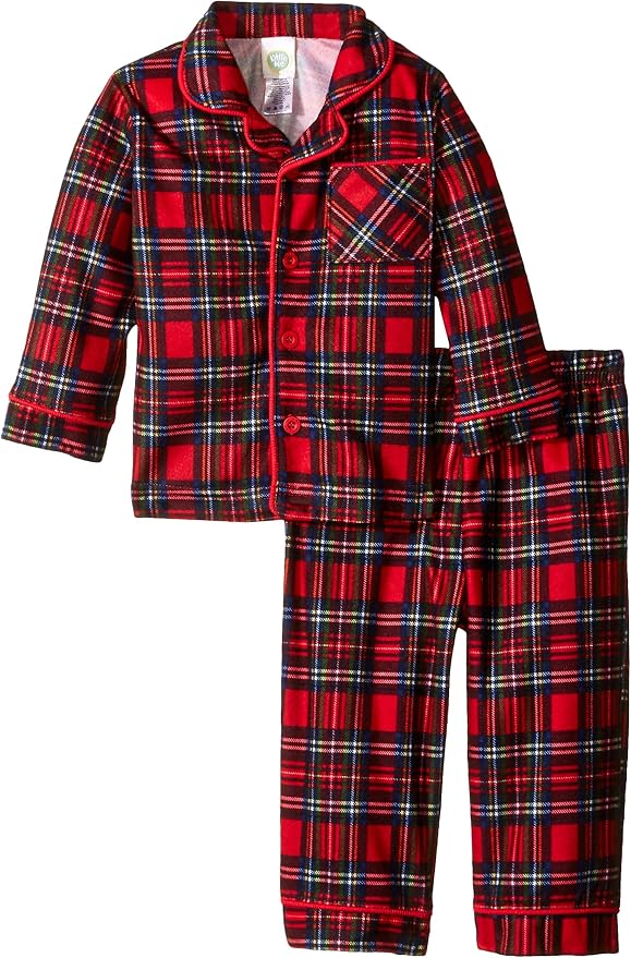 Little Me Baby Boys' Christmas Plaid 2 Piece Poly Pajamas
