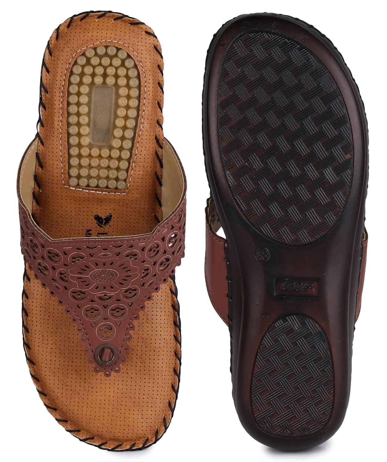 la shades ls-2004 brown doctor sole orthopaedic slippers for women