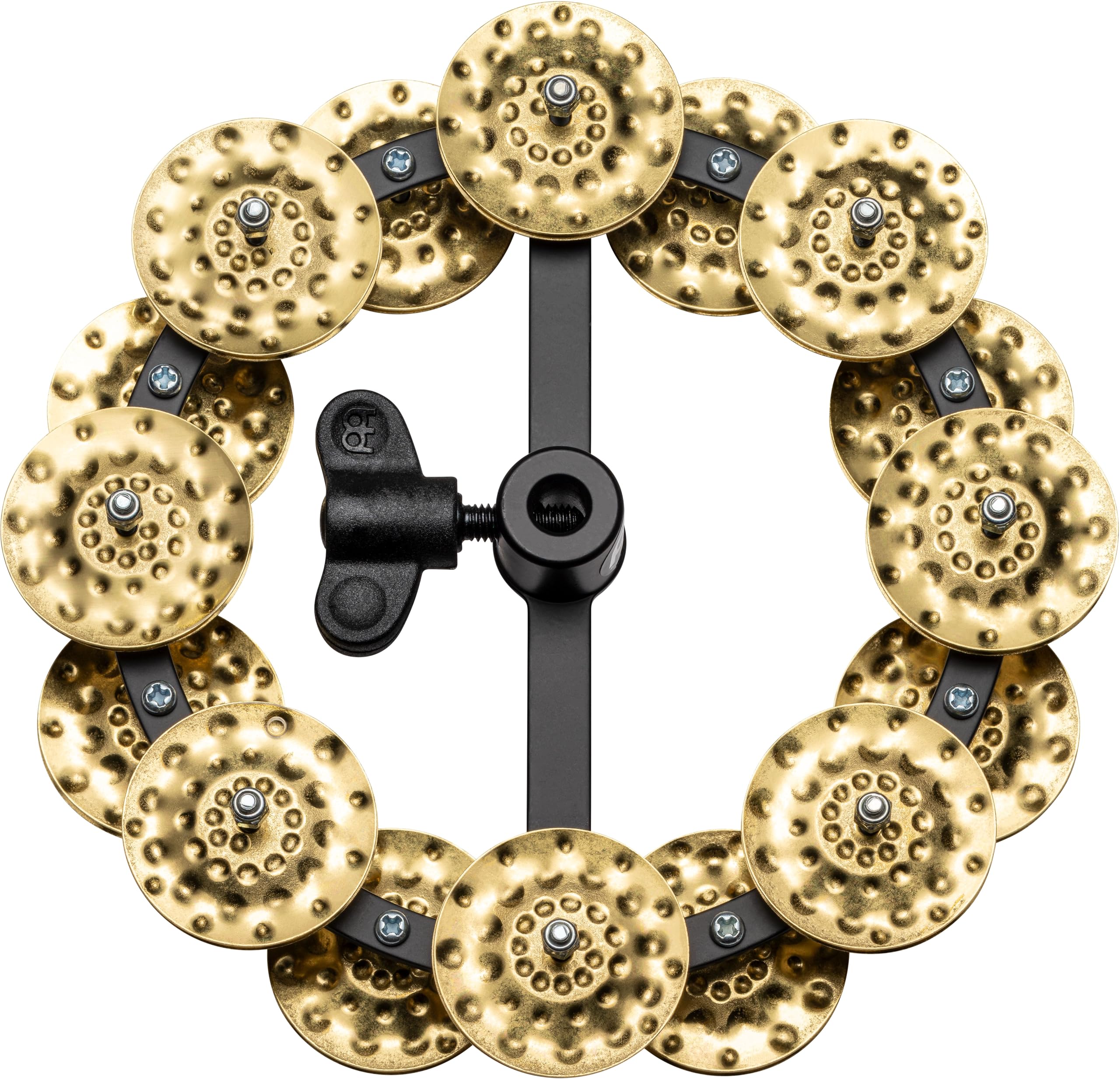 Meinl Percussion Headliner Hihat Tambourine - Tambourine Add-On for Drum Cymbals - 5-inch Diameter - Mylar / Brass, Black / Gold (HTHH2B-BK)