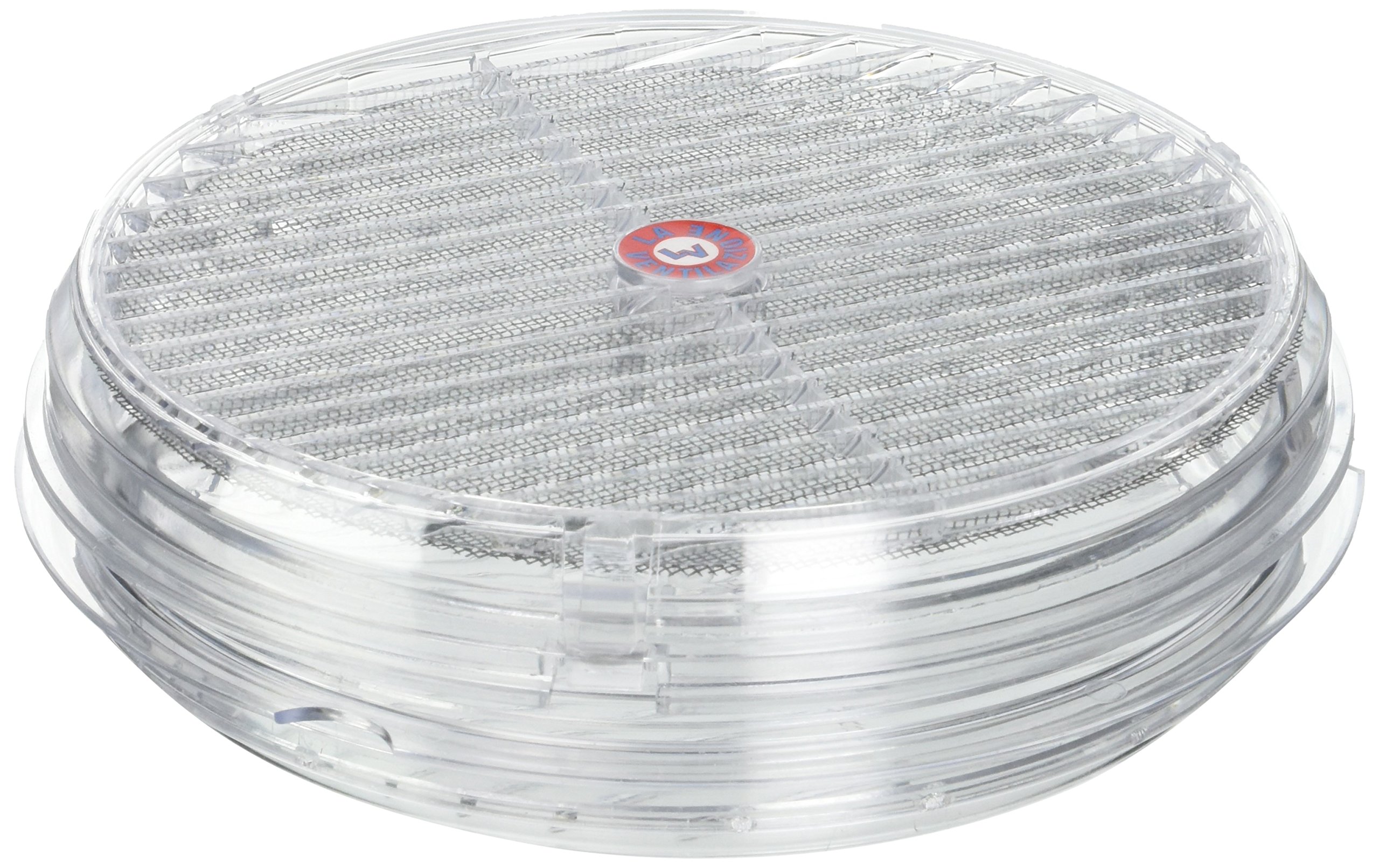 The Ventilation tvr200-y tvr200 Pair of Round Grids for Panes in Methacrylate Diameter 220 mm, Transparent
