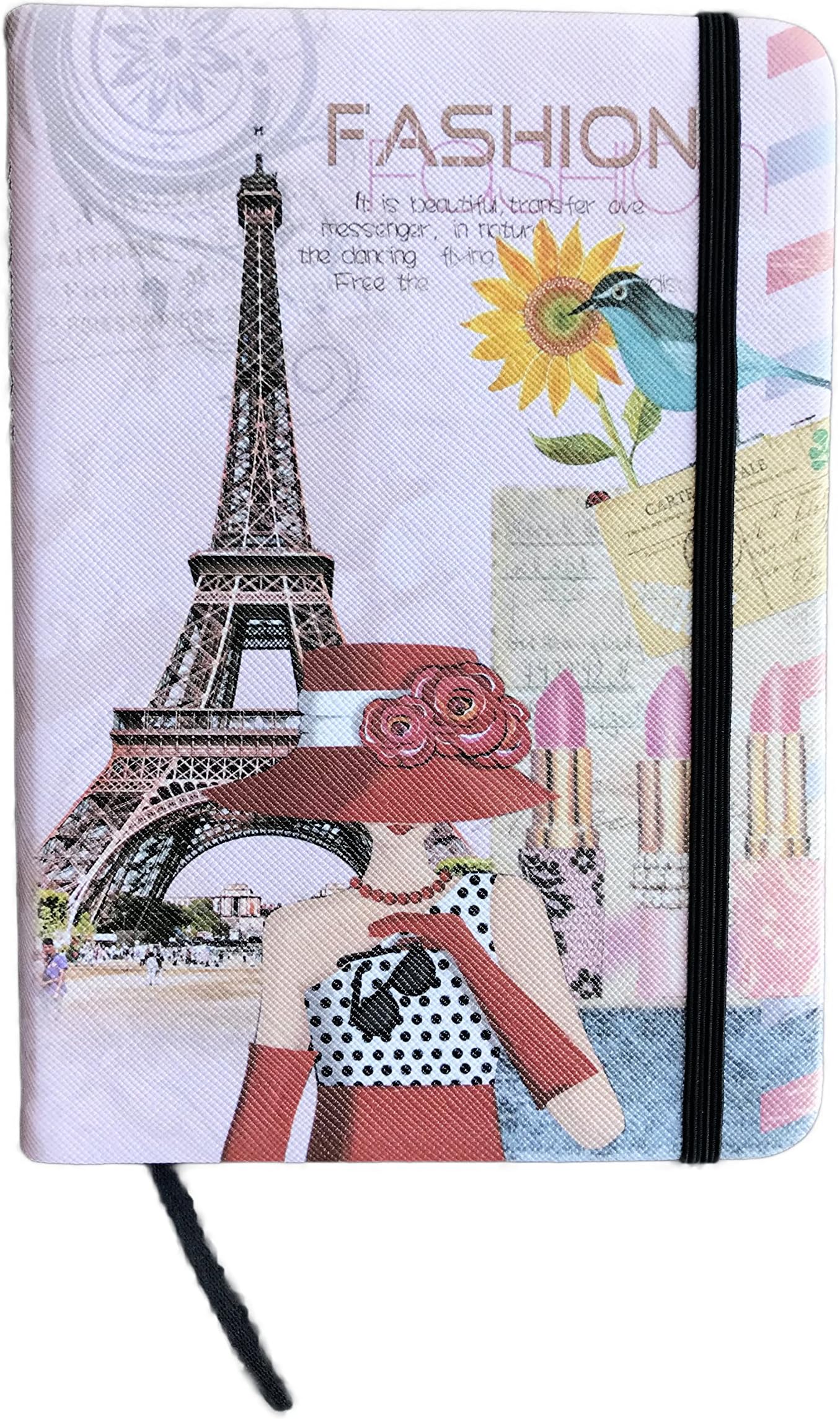 Whimsical Paris France Eiffel Tower Travel Themed Lined Journal (Fashion Notebook)