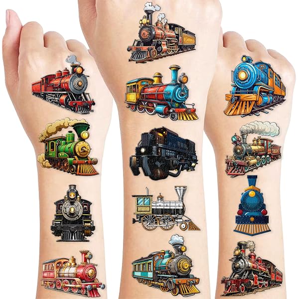 75 Tatuajes Temporales Metálicos De Camiones Para Niños – Fiesta De Cumpleaños, Coches De Carreras, Bandera A Cuadros Y Llamas