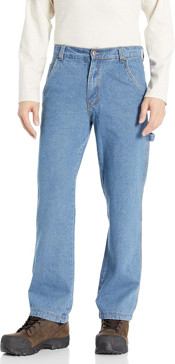 Smith's Workwear Men's Carpenter Unlined Jeans, Light Vintage Wash
