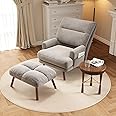 Amazon.com: XIZZI Reading Chair with Ottoman Indoor - Comfy Accent ...
