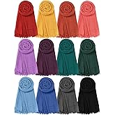 SATINIOR Hijab Scarf for Women Soft Cotton Head Scarf Long Head Wraps Lightweight Shawl Turban for Women 35.5 x 70.9''