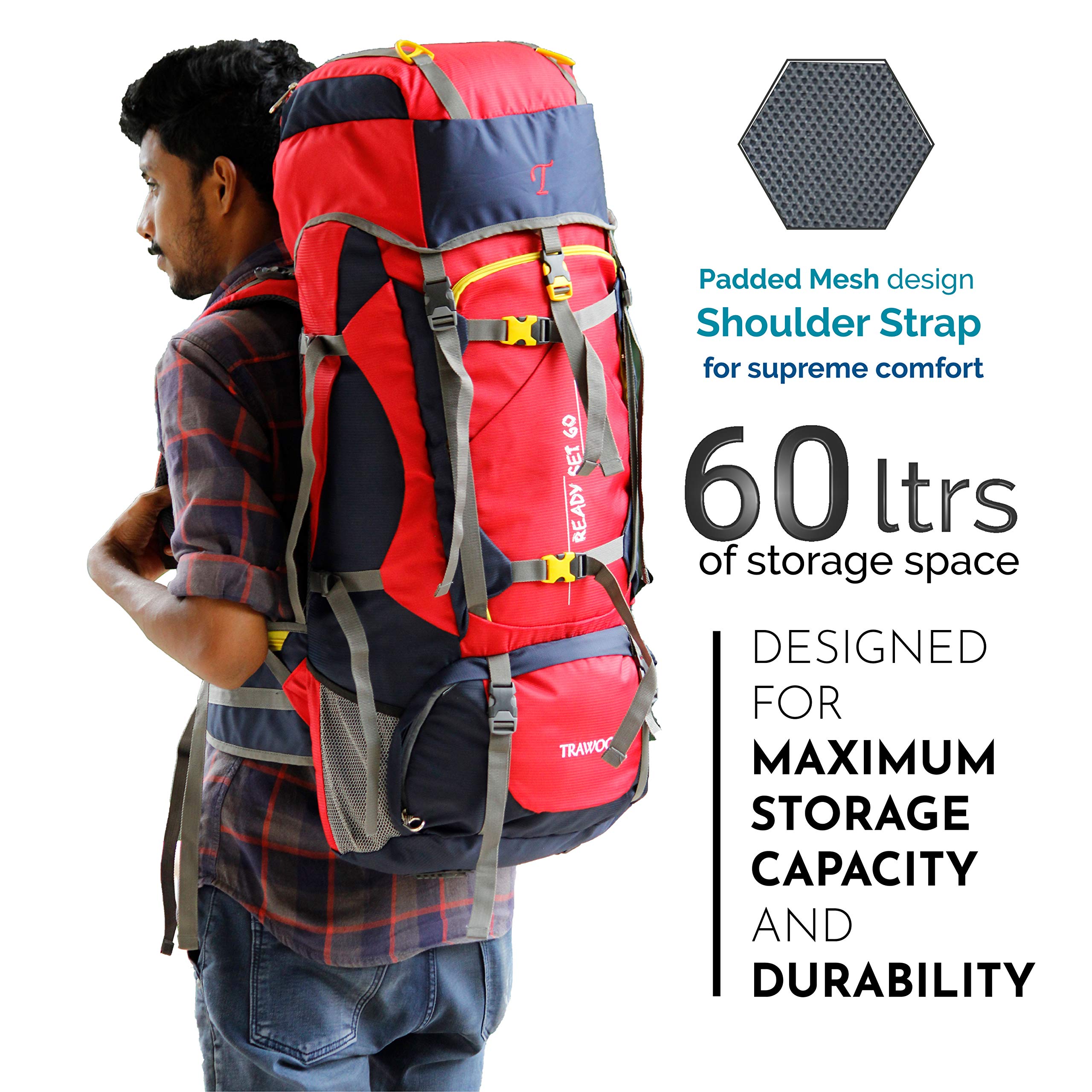 trawoc 60l travel backpack