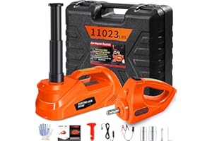 DAIMOT Electric Car Jack 5 Ton - 11023 LBS Floor Jack Lift, Included Impact Wrench, Garage Repair Car Tires Change for SUV MPV Sedan Truck (Orange)