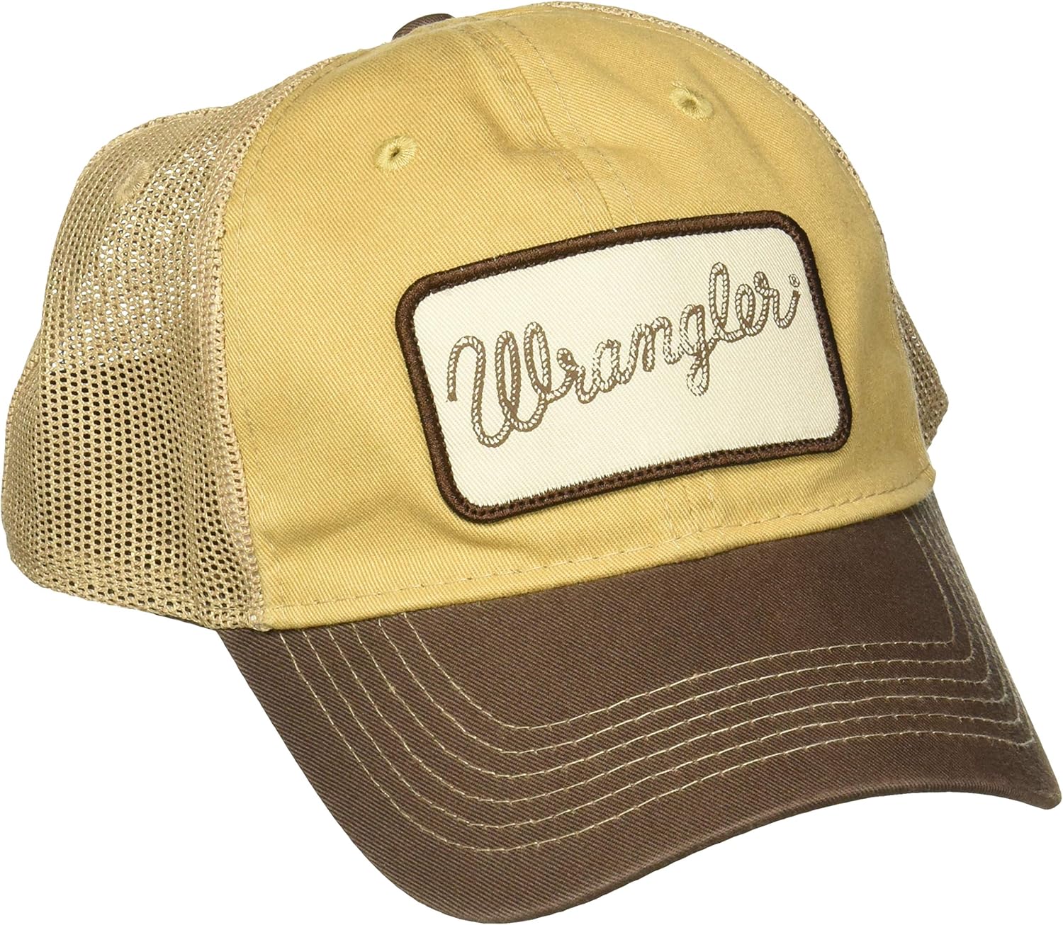 Wrangler Men's Rope Logo Front Patch Cap Baseball, Brown, One Size