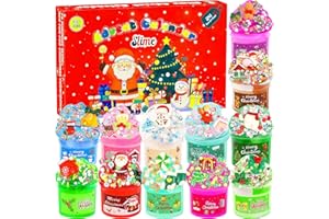 Slime Advent Calendar 2025, 24 Days Christmas Countdown Calendar with Different Texture DIY Slime Making Kit for Boys Girls, 