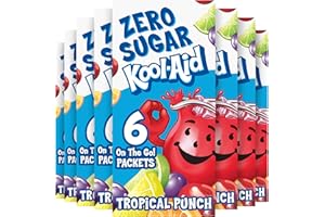 Kool-Aid Tropical Punch Zero Sugar Powdered Soft Drink Mix, 6 ct On-the-Go-Packets