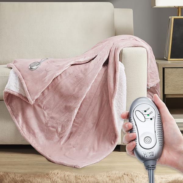 Amazon.com: MP2 Heated Throw Blanket with Foot Pocket | Plush Heated Blanket  with Foot Pocket W/ 2 Hour Auto Shut Off | 3 Heat Levels for Soreness  Relief | Machine Washable -