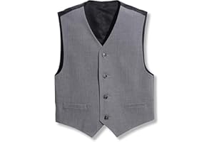Calvin Klein Boys' Formal Suit Vest, Tailored Fit & Adjustable Back Strap, 4-button Single Breasted Closure & 2 Slit Pockets
