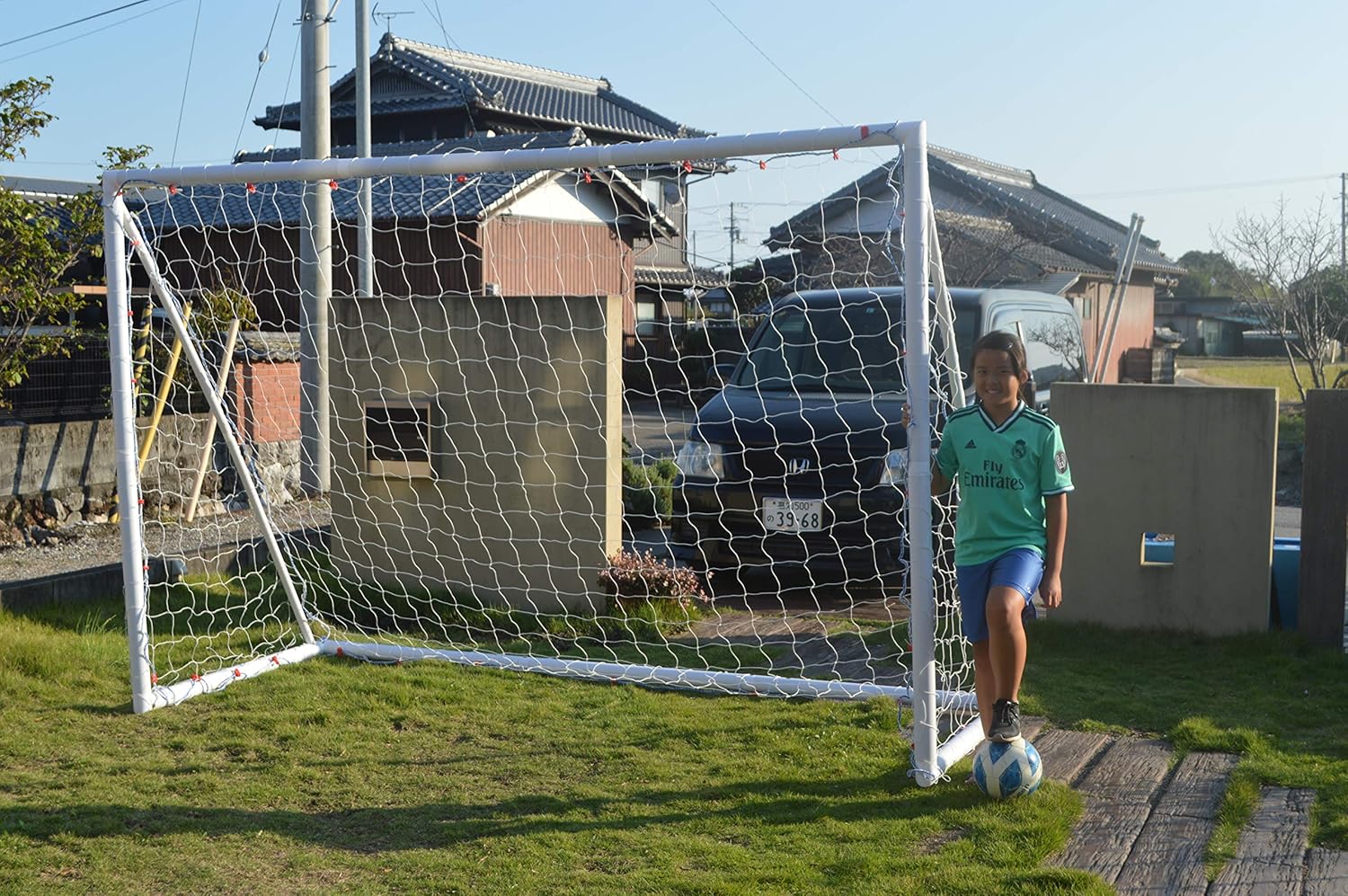 Amazon Pvcフットサルゴール1台 ファンタジスタゴール 組立式 Pvc塩ビパイプ製 横幅3m 高さ2m 下奥行1 2m パイプ径68mm 重さ15kg ファンタジスタゴール 練習用品