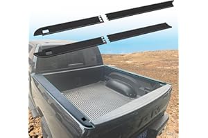 KAKABAS 5.7ft Truck Bed Rail Caps Compatible with Dodge Ram 1500 2009-2018, Top Protector Cover Molding Cap, Smooth Finish Back w/Stake Holes Bedrails Covers Protectors Accessories (Black, 2PCS)