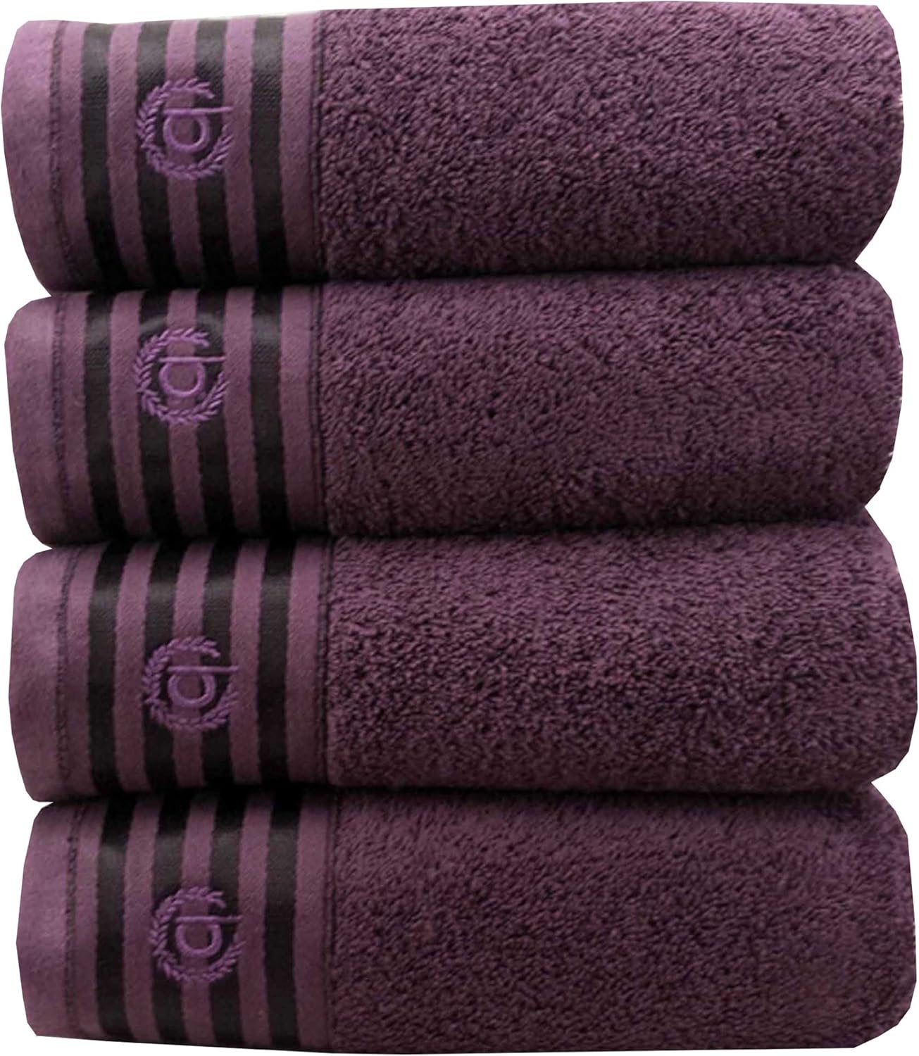 Bugatti Hand Towel Set of 4 Pure Cotton Burgundy 50 x 100cm Terry