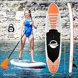 SereneLife Inflatable Stand Up Paddle Board with