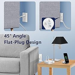 LIDER Outlet Extender with 6 Receptacles, USB-A and