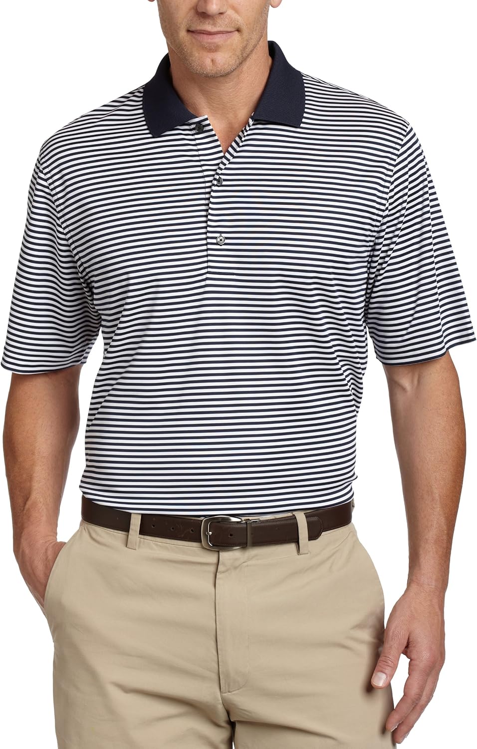 Amazon.com : Greg Norman ML 75 Interlock Bar Stripe Polo : Golf Apparel : Clothing