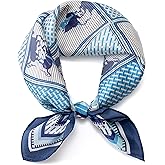 100% Mulberry Silk Scarf for Women, Small Square Satin Scarf for Neck Head Hair Handbag 21"x21"