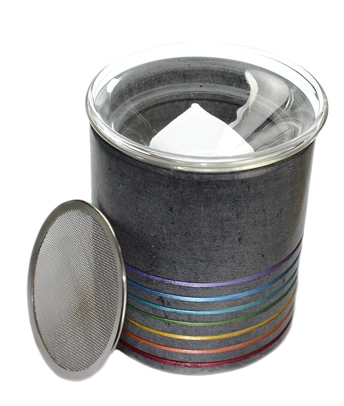 budawi® - Duftstövchen Aromalampe mit Edelstahl-Sieb, Räucherstövchen Räucher-gefäß aus Speckstein, Duftlampe (Chakra) Duftla