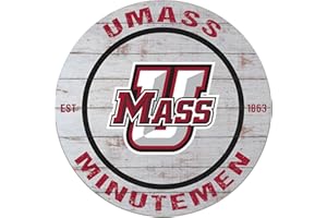 KH Sports Fan UMASS Minutemen Weathered Circle Sign, 20x20 Inches, Minutemen Decor for Dorm Room, Bedroom, Fan Cave, Living Room; Display Your Team Spirit with This Unique UMASS Amherst Minutemen Wall Art