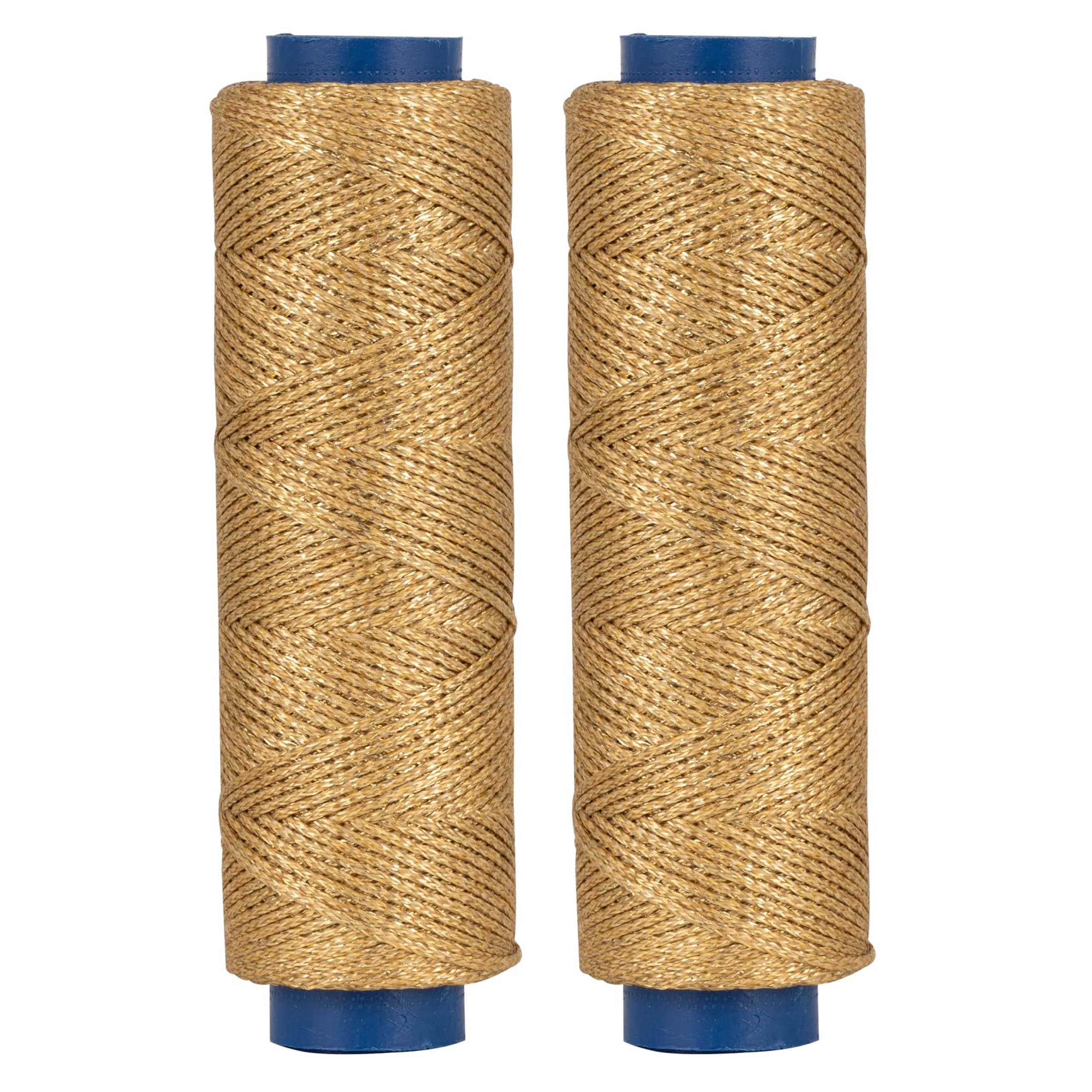 Shelver Waxed Gold Thread for Crafting, 1mm Waxed Cord for Jewellery Making, Gold String for Baubles, Ornaments, Gift Tags, 200 metres