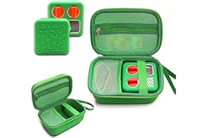 LeoTube Hard Case Bag and Silicone Shell Cover for Yoto Mini Kids Audio & Music Player. Storage Holder for Children’s Speaker Plays Audiobook Cards and Accessories for Boys and Girls (Green)