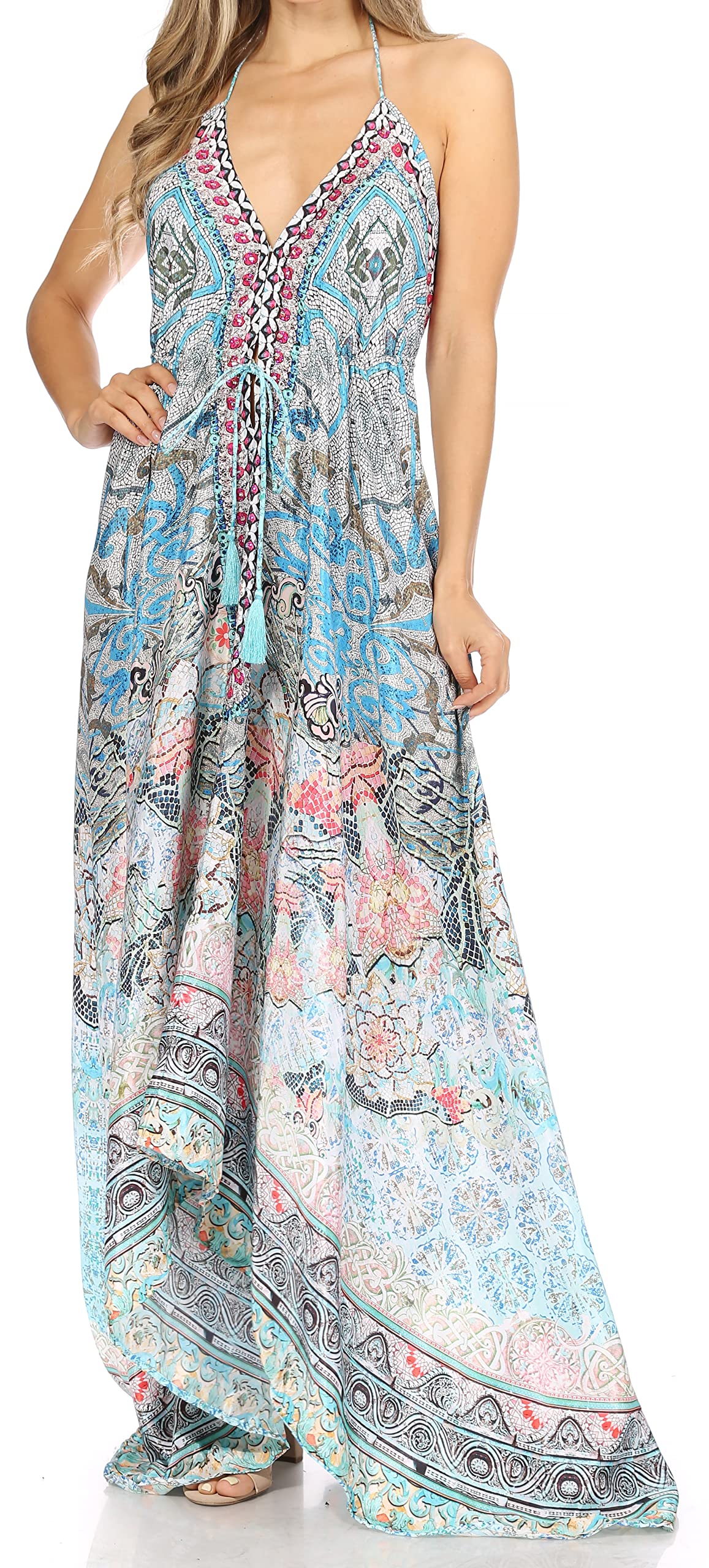 Sakkas 1817 - Lizi Womens Maxi High-Low Halter