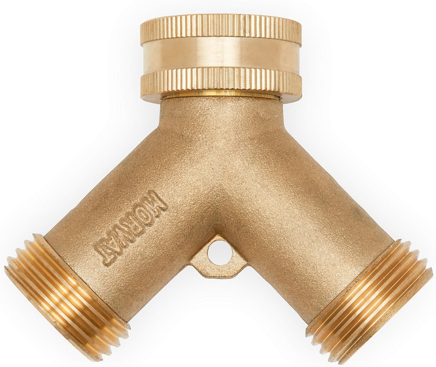 Morvat Heavy Duty Brass Garden Hose Connector Tap Splitter (2 Way) – New and Improved - Outlet Splitter, Hose Splitter, Hose Spigot Adapter with 2 Valves, Plus 2 Extra Rubber Washers: Garden & Outdoor
