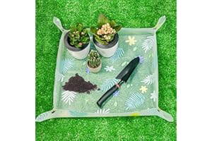 Herda Plant Repotting Mat Waterproof Potting Mat for Indoor Plants Gardening Potting Tray Soil Mat Indoor Plant Accessories Garden Gifts for Plants Lovers (Clear, 24" x 23")
