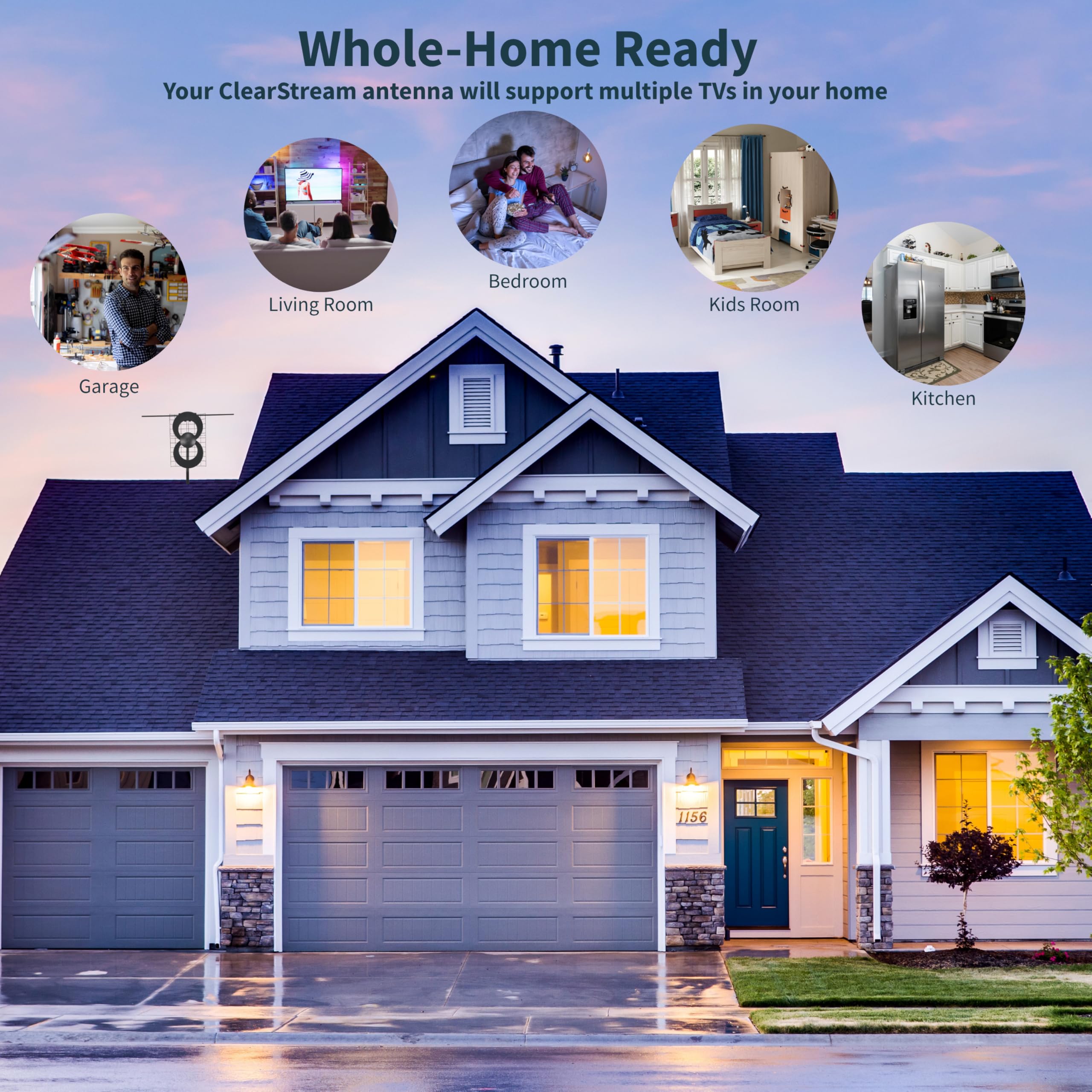 Antennas Direct ClearStream 2V Indoor Outdoor TV Antenna UHF VHF Multi-Directional, 60+ Mile Range, 4K 8K UHD, NEXTGEN TV – w/Reflector, 20-inch Mast