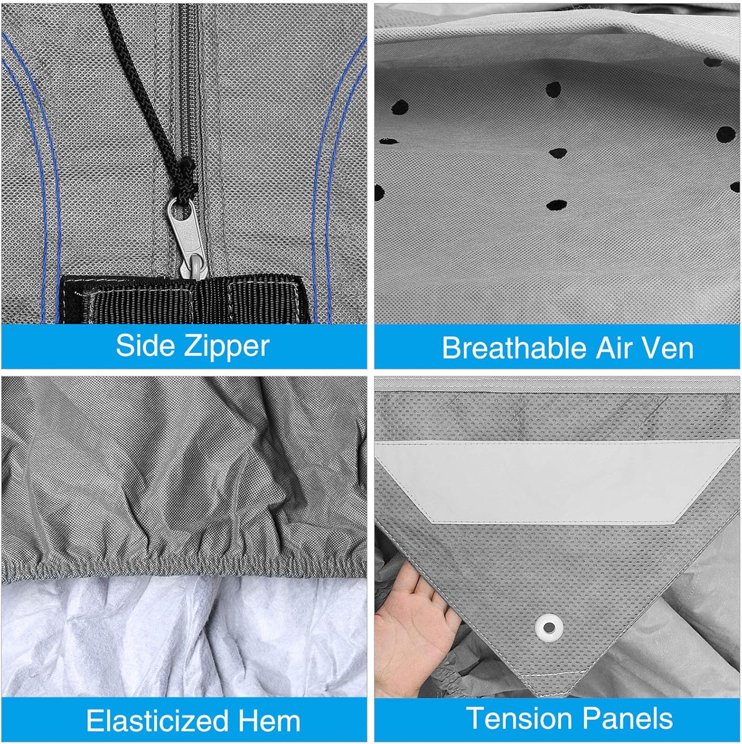 RVMasking Upgraded 6 Layers Top Travel Trailer RV Cover Waterproof Camper Cover for 26'1" - 28'6" RV - Prevent Top Tearing Caused by Sun Exposure with 4 Tire Covers 2 Straps, Tongue Jack Cover: Automotive