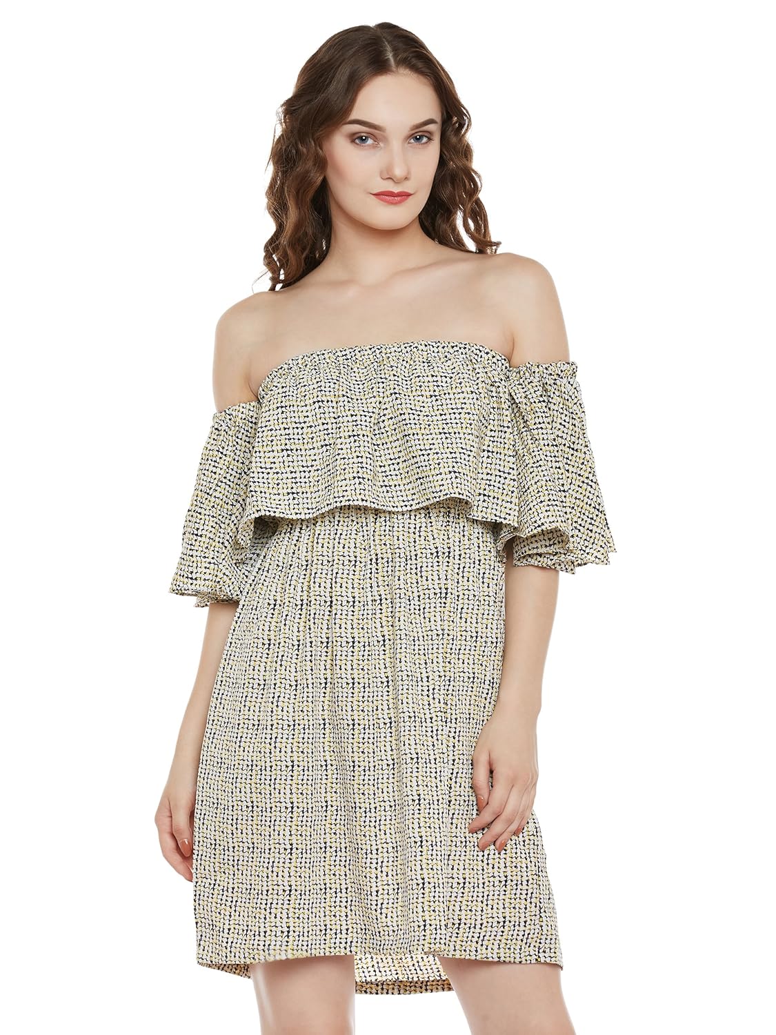 miss chase women's multicolored off-shoulder mini printed dress