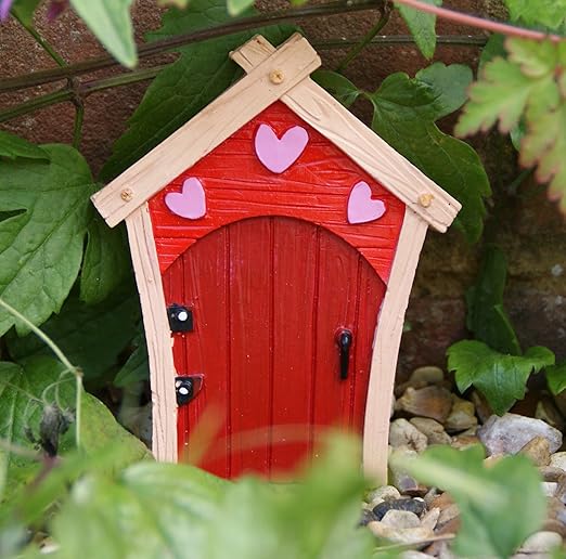 Kleine Feentür als Gartenverzierung für Bäume oder Wände