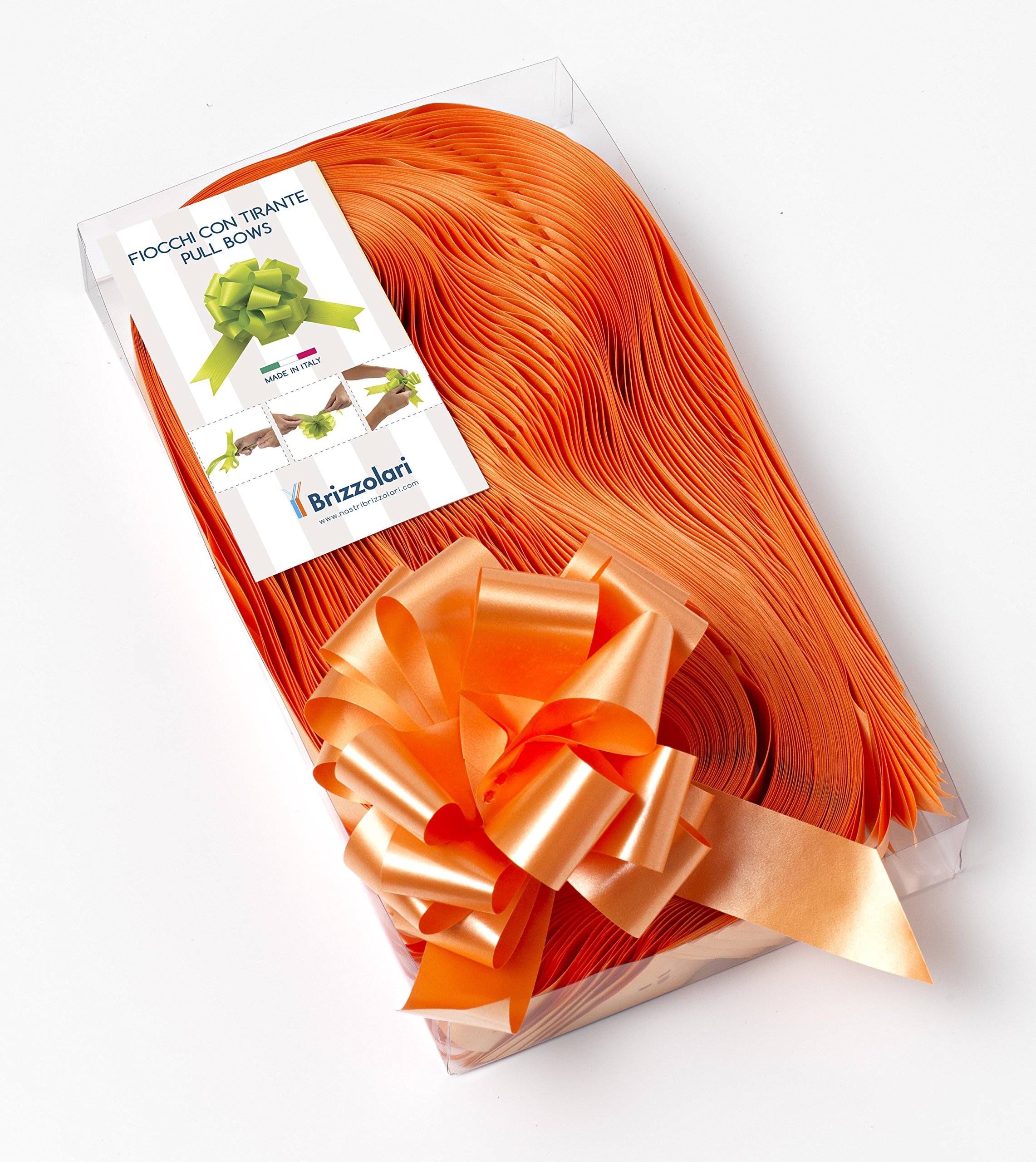 Brizzolari Pack of 50 Quick Ribbon Bows - Arancione
