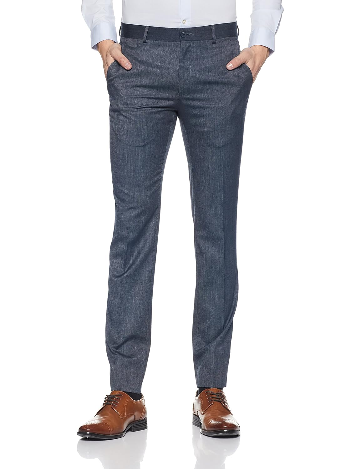 v dot men's slim fit formal trousers