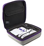 AmazonBasics Carrying Case for Super NES Classic and Accessories - 8.5 x 3.5 x 8.5 Inches, Grey with Purple Trim